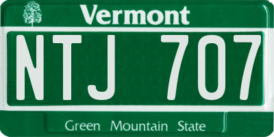 VT license plate NTJ707