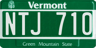 VT license plate NTJ710