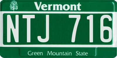VT license plate NTJ716