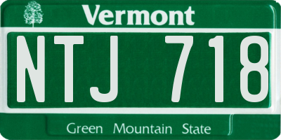 VT license plate NTJ718