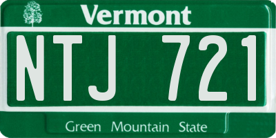 VT license plate NTJ721