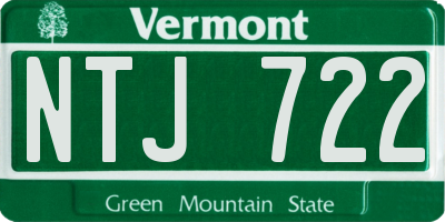 VT license plate NTJ722
