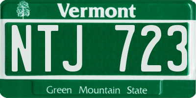 VT license plate NTJ723