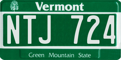 VT license plate NTJ724