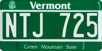 VT license plate NTJ725