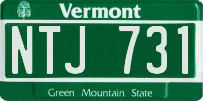 VT license plate NTJ731