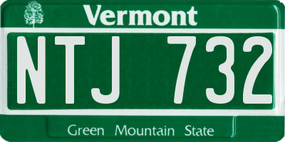 VT license plate NTJ732