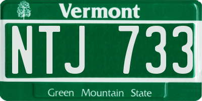 VT license plate NTJ733