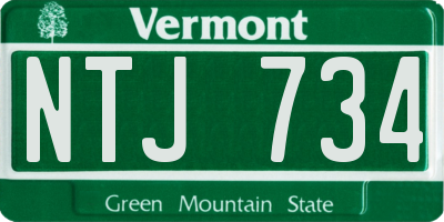 VT license plate NTJ734