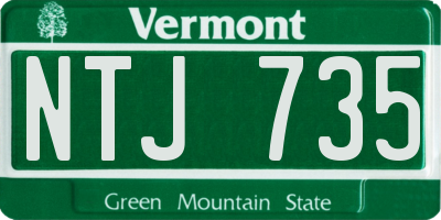 VT license plate NTJ735