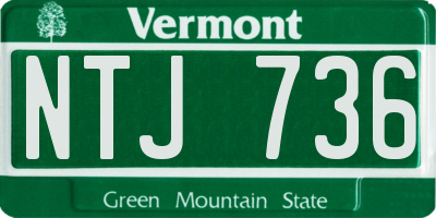 VT license plate NTJ736