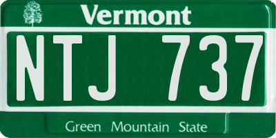 VT license plate NTJ737