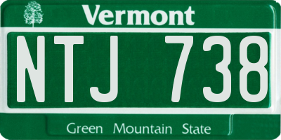 VT license plate NTJ738