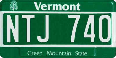 VT license plate NTJ740