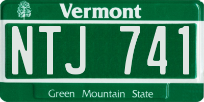 VT license plate NTJ741