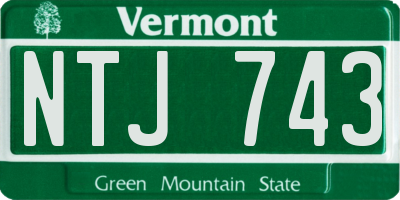 VT license plate NTJ743