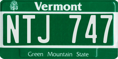 VT license plate NTJ747