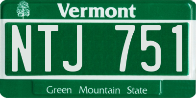 VT license plate NTJ751