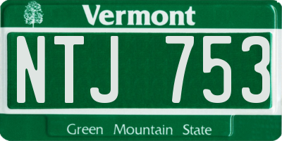 VT license plate NTJ753