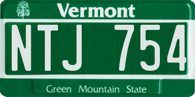VT license plate NTJ754