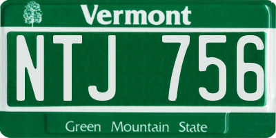 VT license plate NTJ756
