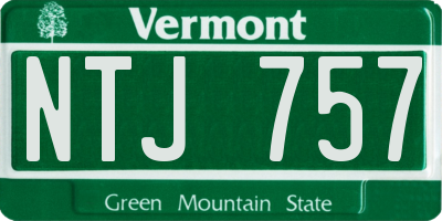 VT license plate NTJ757