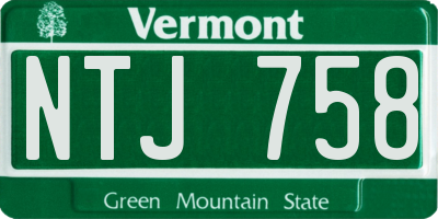 VT license plate NTJ758
