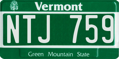 VT license plate NTJ759