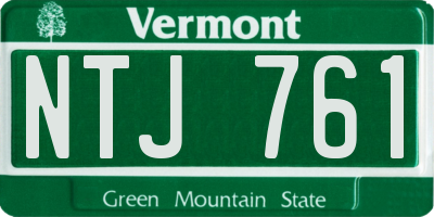 VT license plate NTJ761