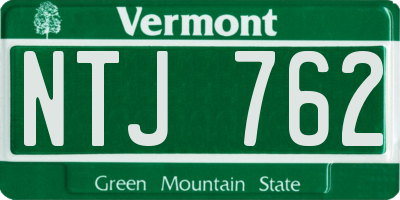 VT license plate NTJ762