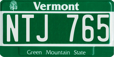 VT license plate NTJ765