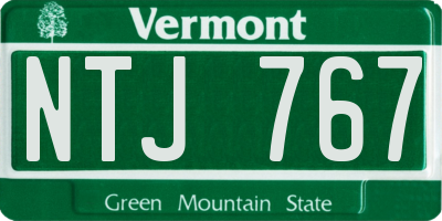 VT license plate NTJ767