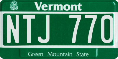 VT license plate NTJ770
