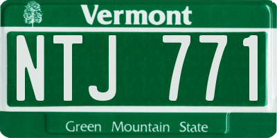 VT license plate NTJ771