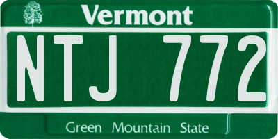 VT license plate NTJ772
