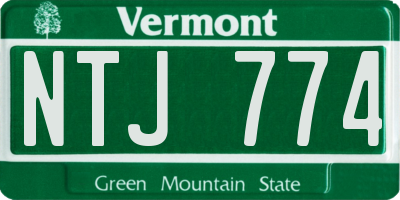 VT license plate NTJ774