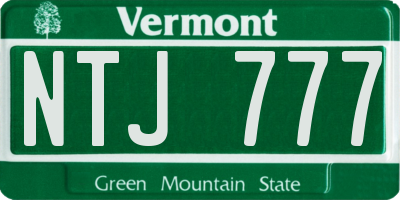 VT license plate NTJ777