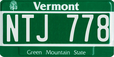 VT license plate NTJ778
