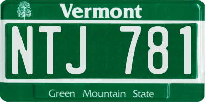 VT license plate NTJ781