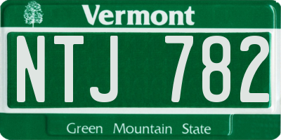 VT license plate NTJ782