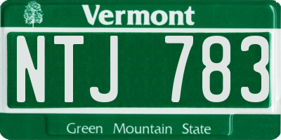 VT license plate NTJ783