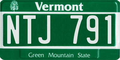 VT license plate NTJ791