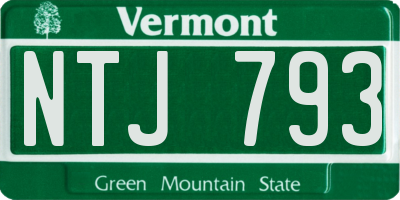 VT license plate NTJ793