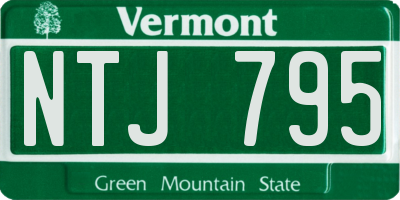 VT license plate NTJ795