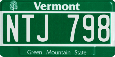 VT license plate NTJ798