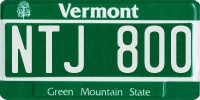 VT license plate NTJ800