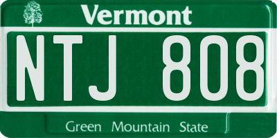 VT license plate NTJ808