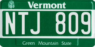 VT license plate NTJ809