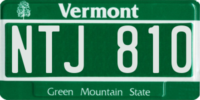 VT license plate NTJ810