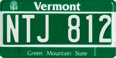 VT license plate NTJ812